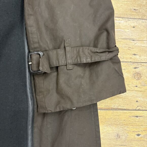 Burberry Womens Trench Coat Vintage Wool Dark Brown Size 14 X-Long - Picture 13 of 16
